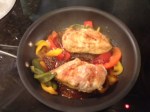 garlic chicken and roasted peppers