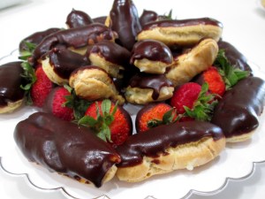 Eclairs and Dipped Strawberries
