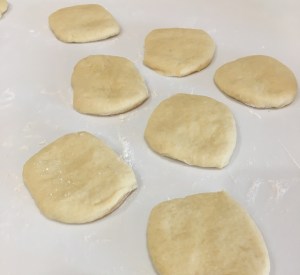 Flattened dough