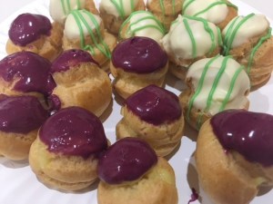blueberry lemon and mango keylime profiteroles
